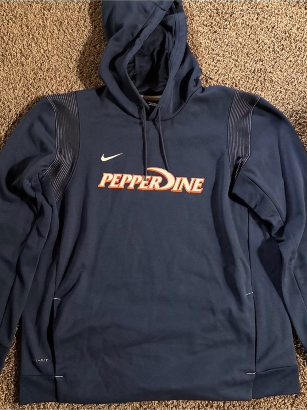 Nike Pepperdine Navy Blue Pullover Hoodie Drifit Size XL